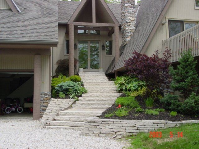 White Outdoor Stairs — Columbus, OH — Scioto Landscaping