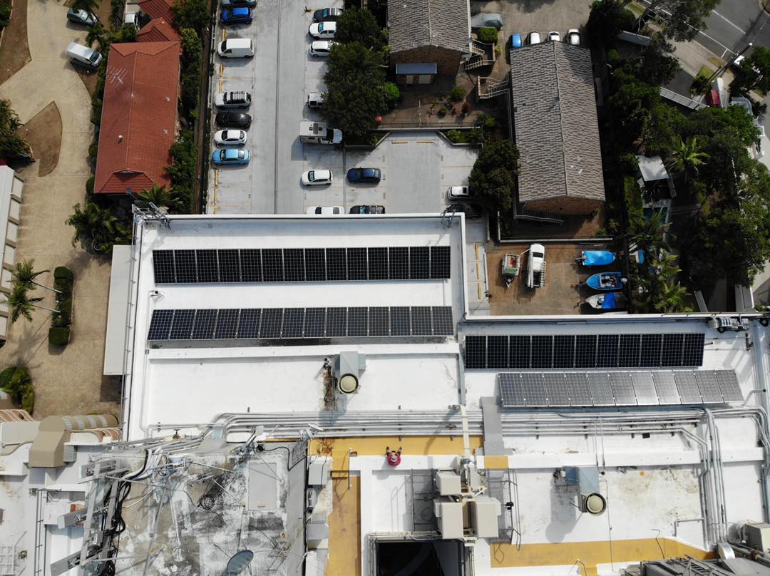 Aerial View of Solar Panel in the Building — Electrical & Solar in Toowoomba, QLD