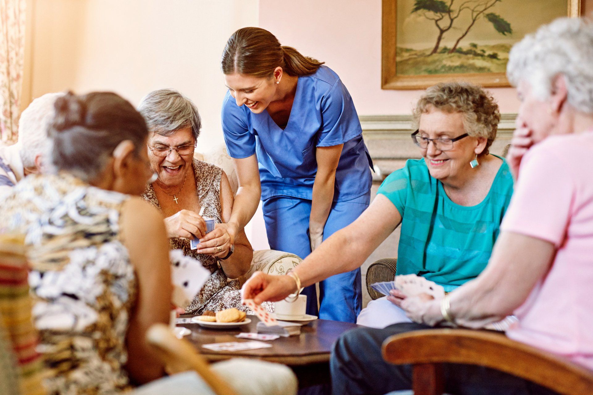 Seniors Playing Cards in Their Retirement Home – Beaver Falls, PA – Cambridge Village