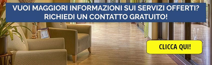 Banner con testo che richiede maggiori informazioni sui servizi offerti e un pulsante di invito all'azione