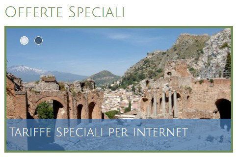 Offerte speciali online. Rovine a Taormina, Sicilia.
