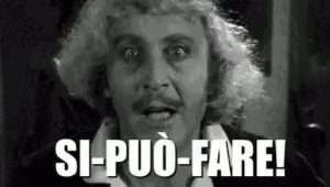 Gene Wilder nei panni del Dr. Frankenstein con un'espressione scioccata, mentre dice 