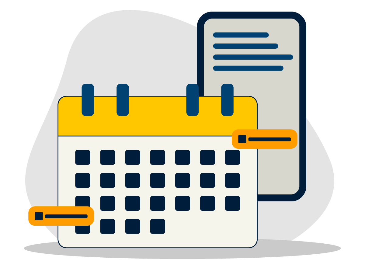 Calendario con note su uno smartphone, che indica appuntamenti e pianificazioni.