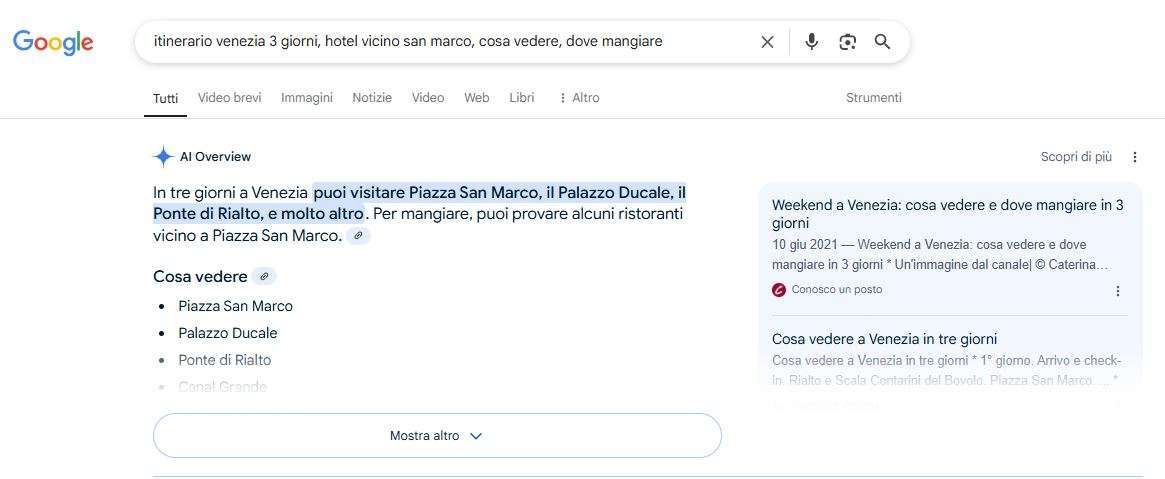 Risultati della ricerca Google per