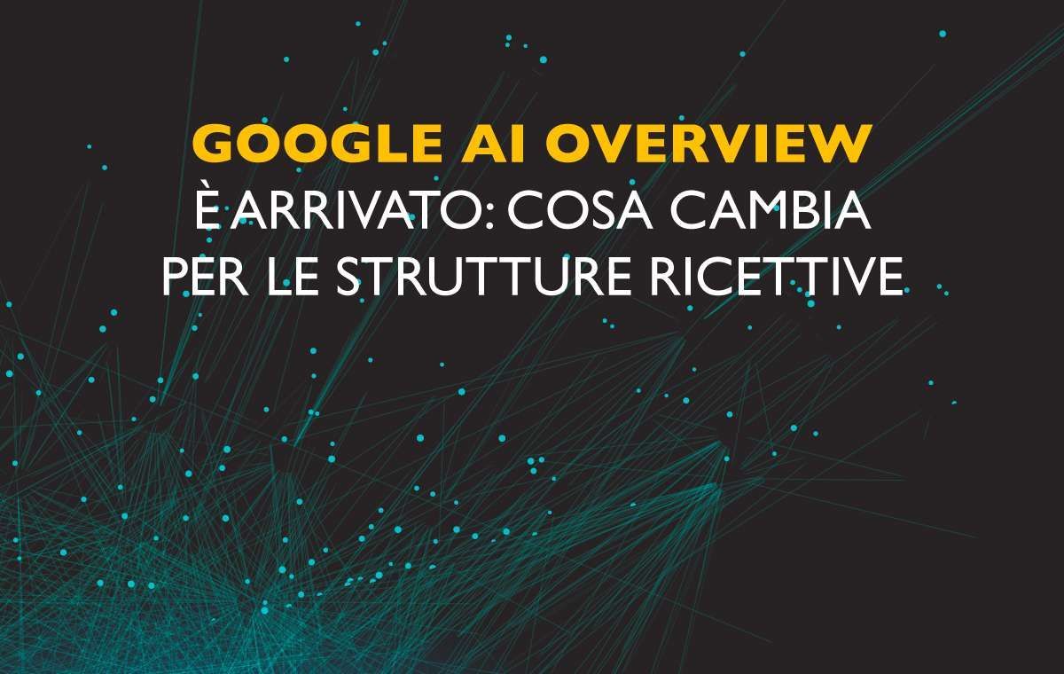 Titolo della panoramica di Google AI su sfondo scuro con linee di collegamento color verde acqua.