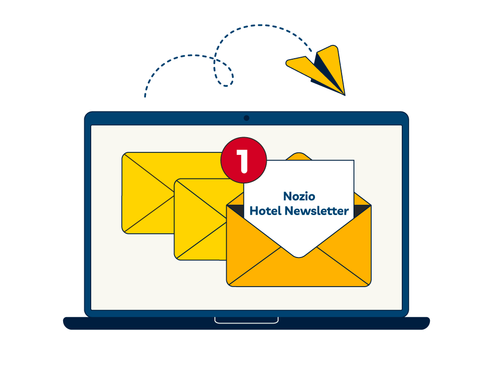 Un computer portatile con un'e-mail aperta, la 