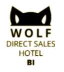 Logo con testa di lupo nero con il testo