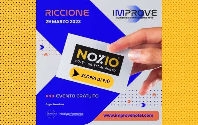 Pubblicità per un evento gratuito a Riccione il 29 marzo 2023, presso NOZIO.