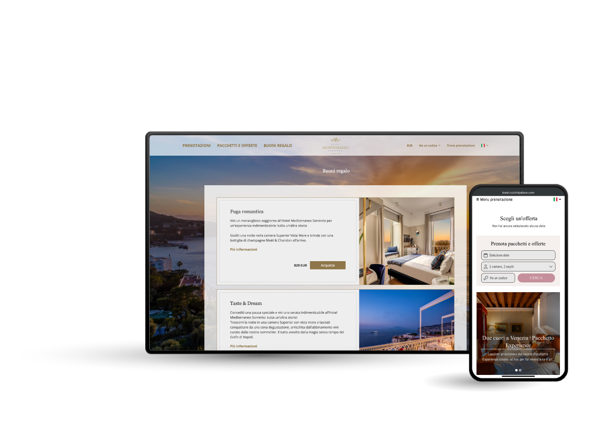 Esempio dei moduli aggiuntivi integrabili nel booking engine per hotel Nozio V3R