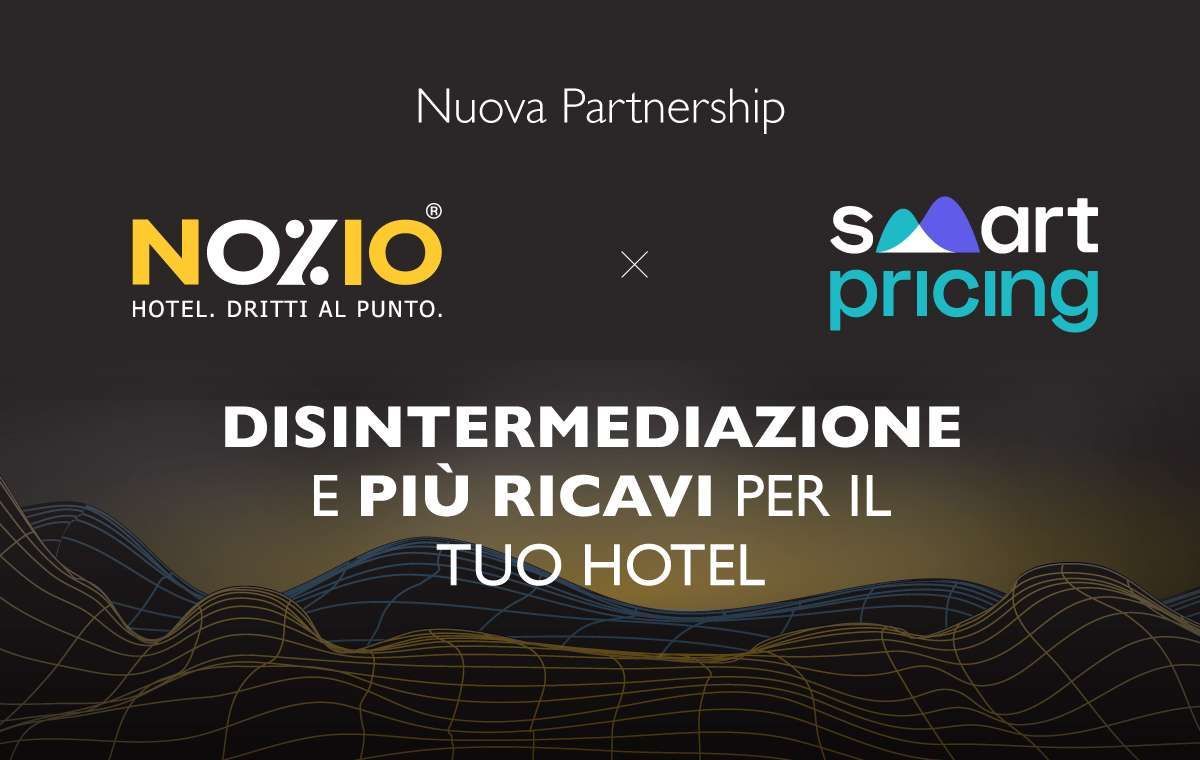 Image promoting a partnership between NOZIO and smart pricing, with text 