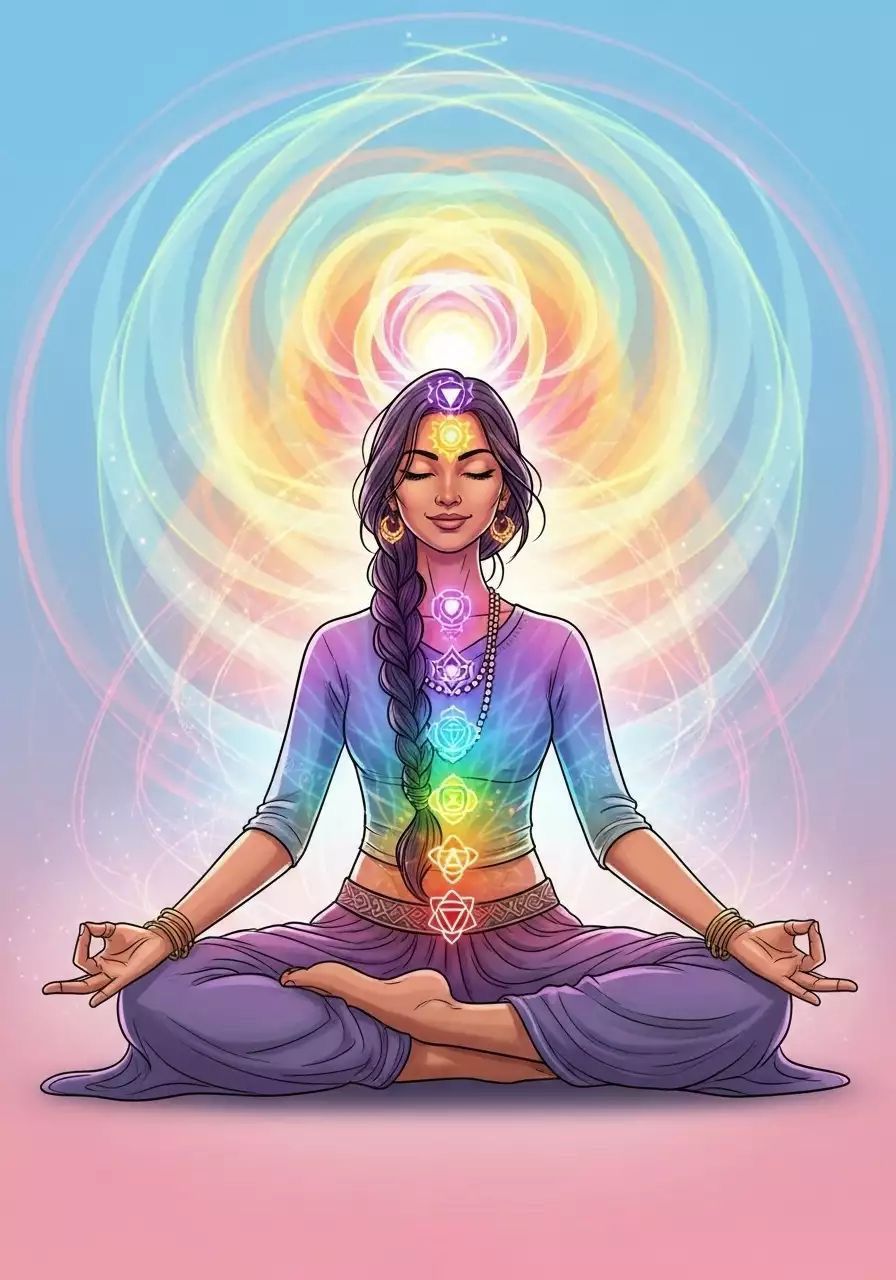 Mujer recibiendo un tratamiento de Reiki, terapeuta con las manos sobre la frente.