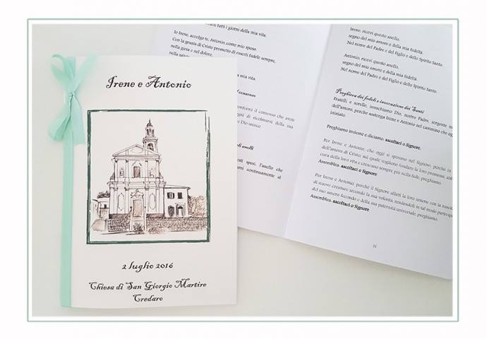 Partecipazione di matrimonio con programma