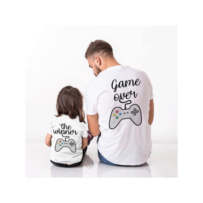 Coppia di t-shirt stampate padre-figlia
