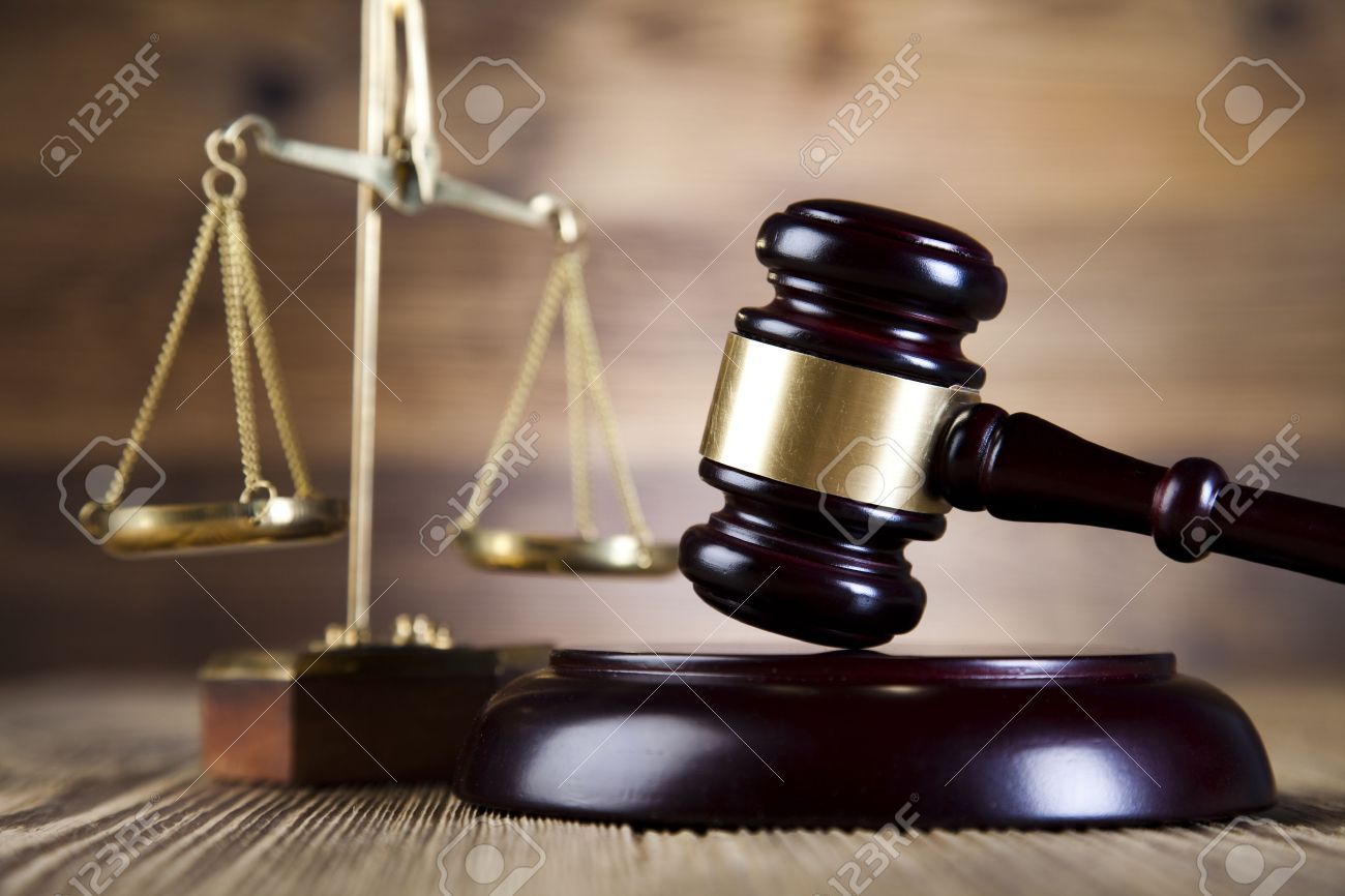 scales of justice and gavel