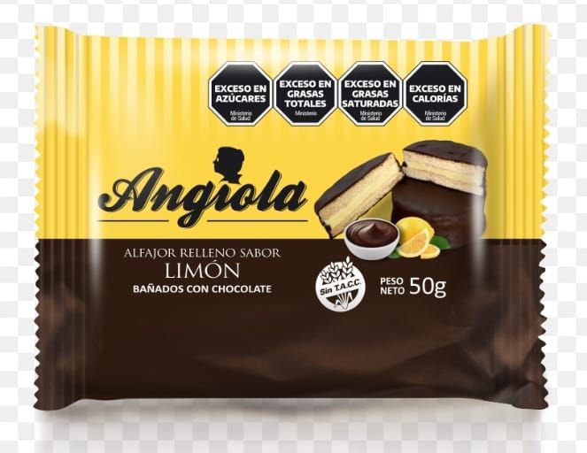 Angiola Alfajor de limón Bañado con Chocolate