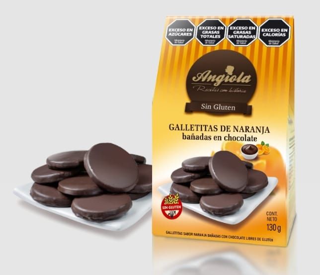Angiola Galletitas de Naranja Bañadas en Chocolate