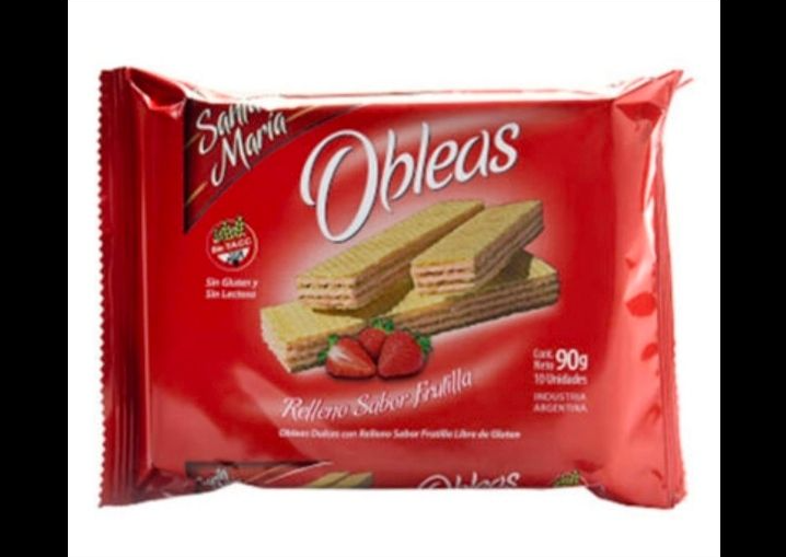 Santa María Obleas Frutilla