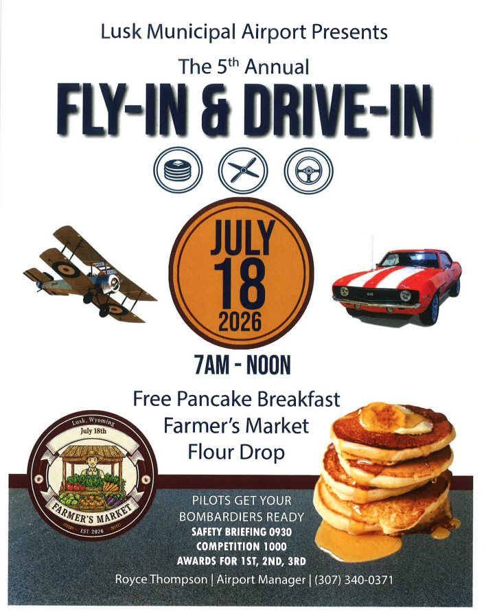 planes, classic cars, pancake breakfast, flour drop Lusk Municipal Airport