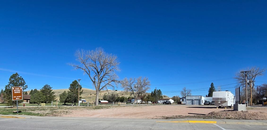 A gravel lot with full hookups.