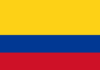 La bandera de Colombia es amarilla, azul y roja.