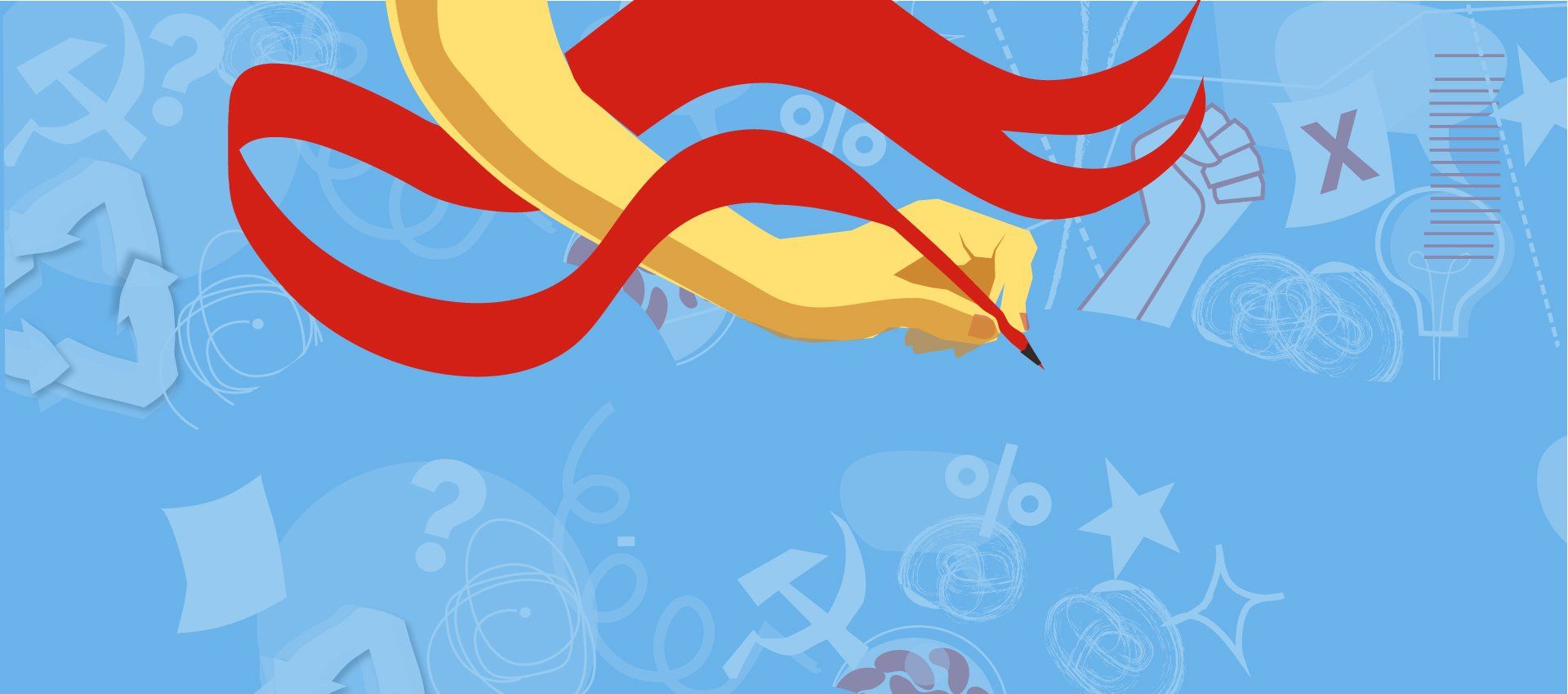 An abstracted illustration of a rearing horse