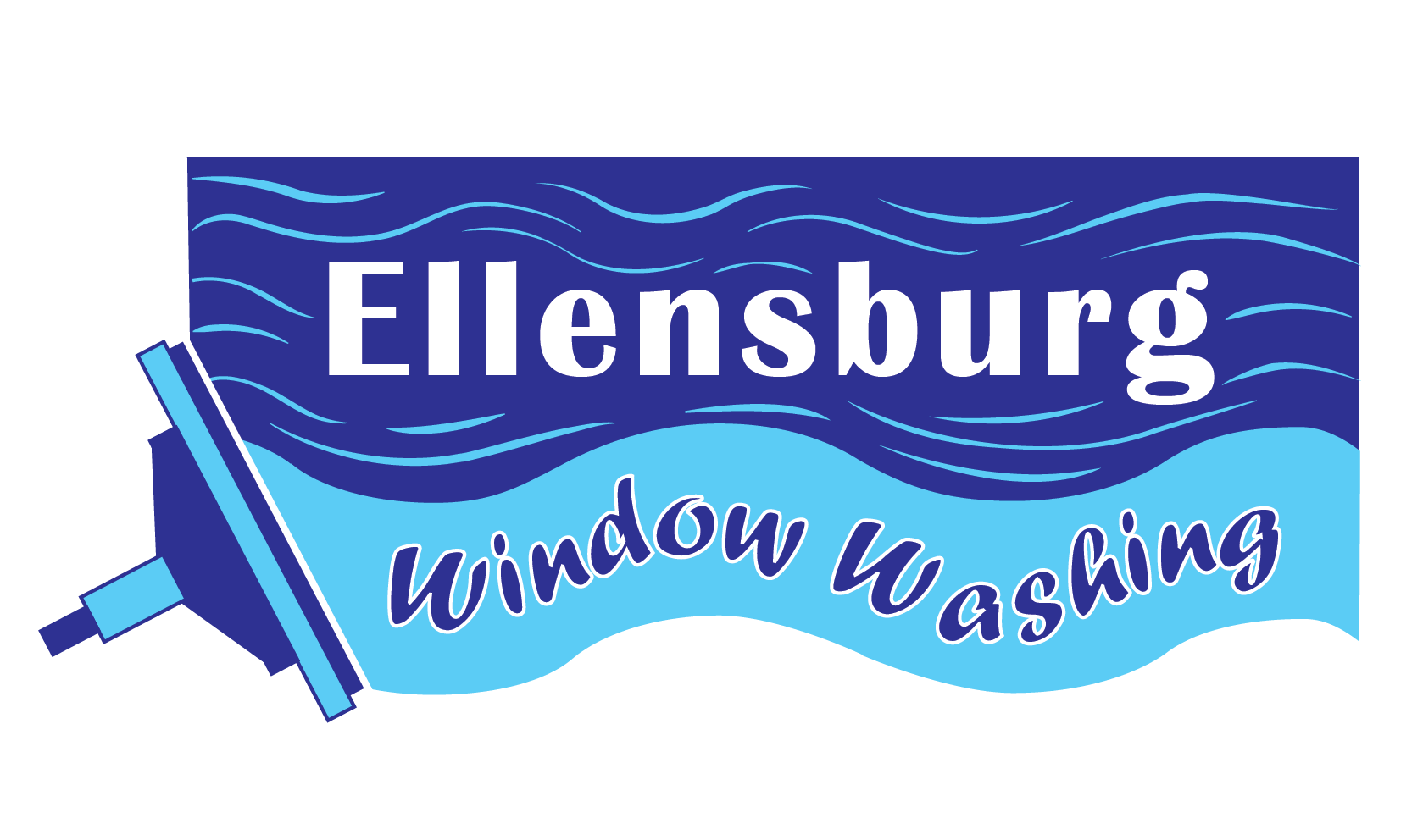 a blue logo for ellensburg window washing