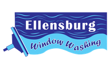 a blue logo for ellensburg window washing