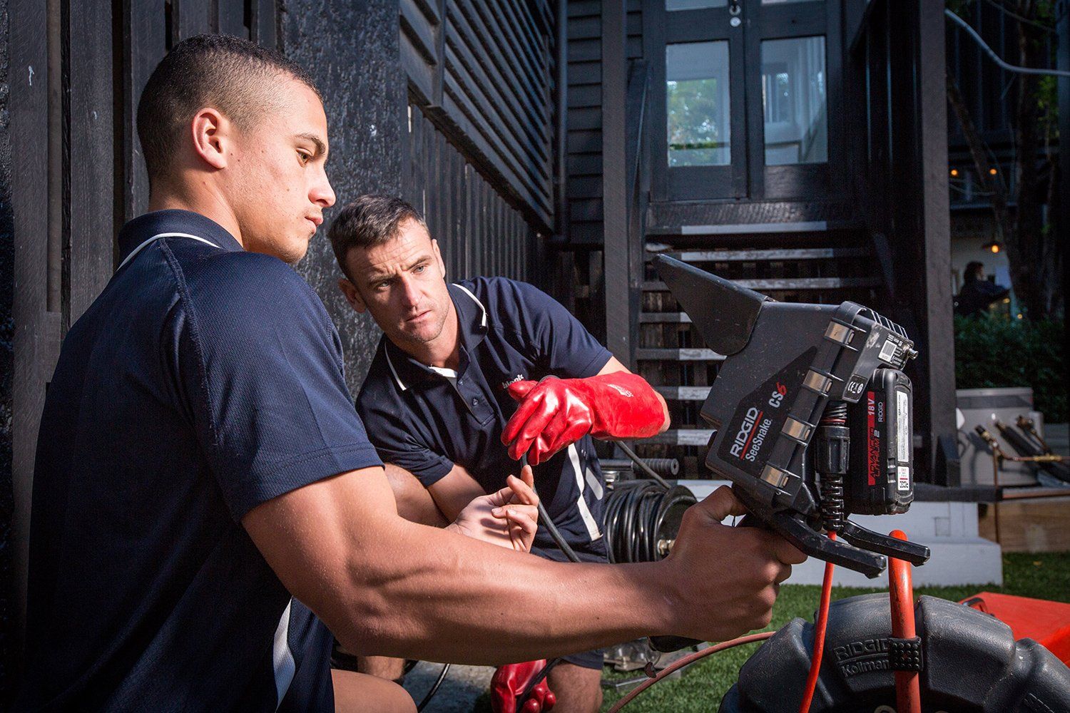 Plumbers Using CCTV Camera in a Drain Pipe — Unblock Pipe Clearing in Mullumbimby, NSW