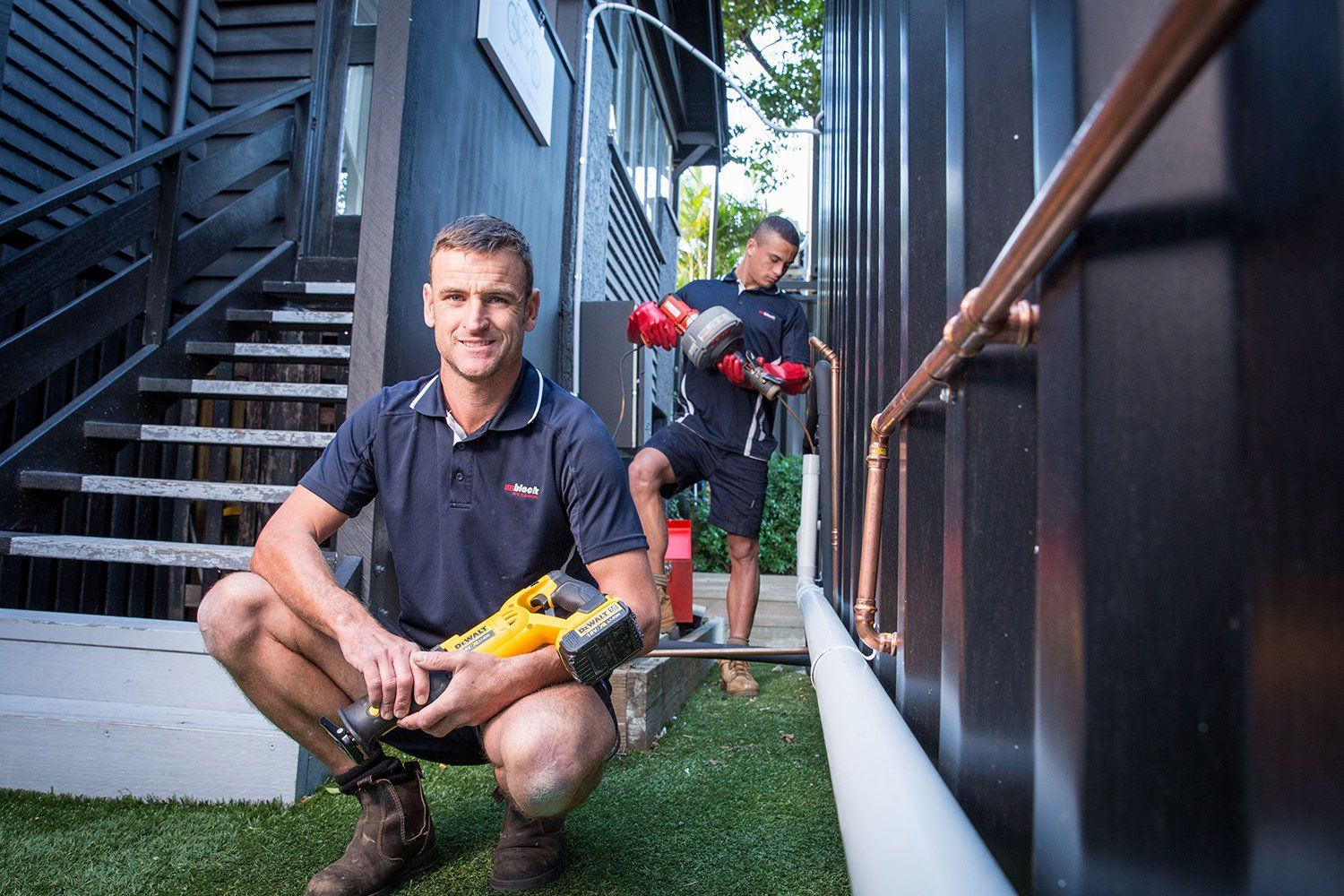 Plumbing Team Using a Drain Snake — Unblock Pipe Clearing in Mullumbimby, NSW