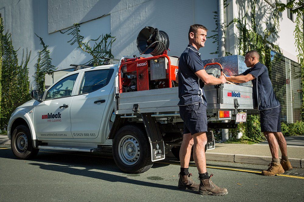 Plumbers Getting Equipment Ready for the Job — Unblock Pipe Clearing in the Mullumbimby, NSW