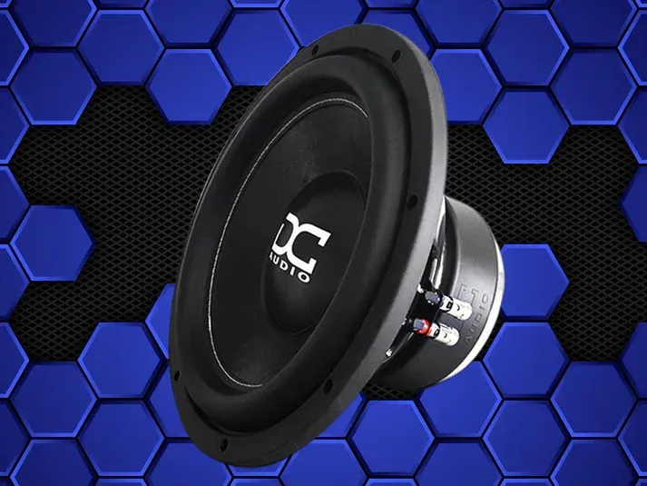 A subwoofer with the letter c on it