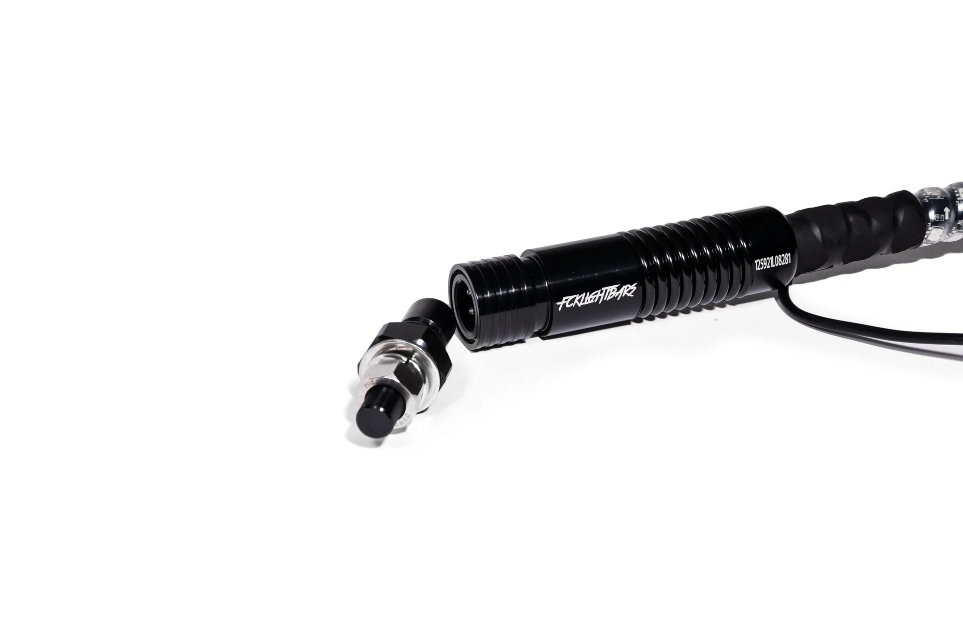 Black light bar with a Fox Lightbar flag attached.