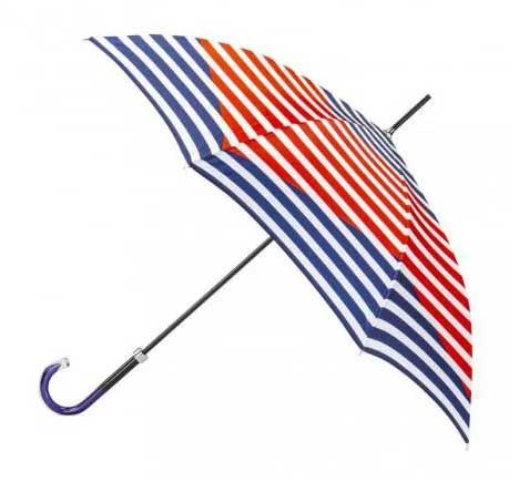 parapluie droit motif marinière bleu blanc et rouge