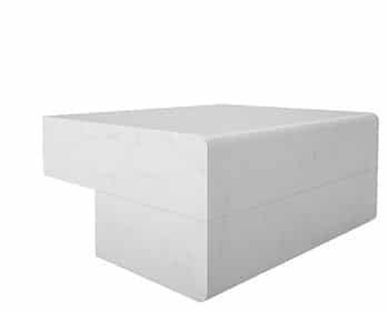 A white box is sitting on top of a white surface.