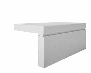 A white block is sitting on top of a white surface.