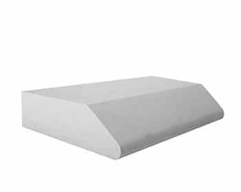 A white block is sitting on top of a white surface.