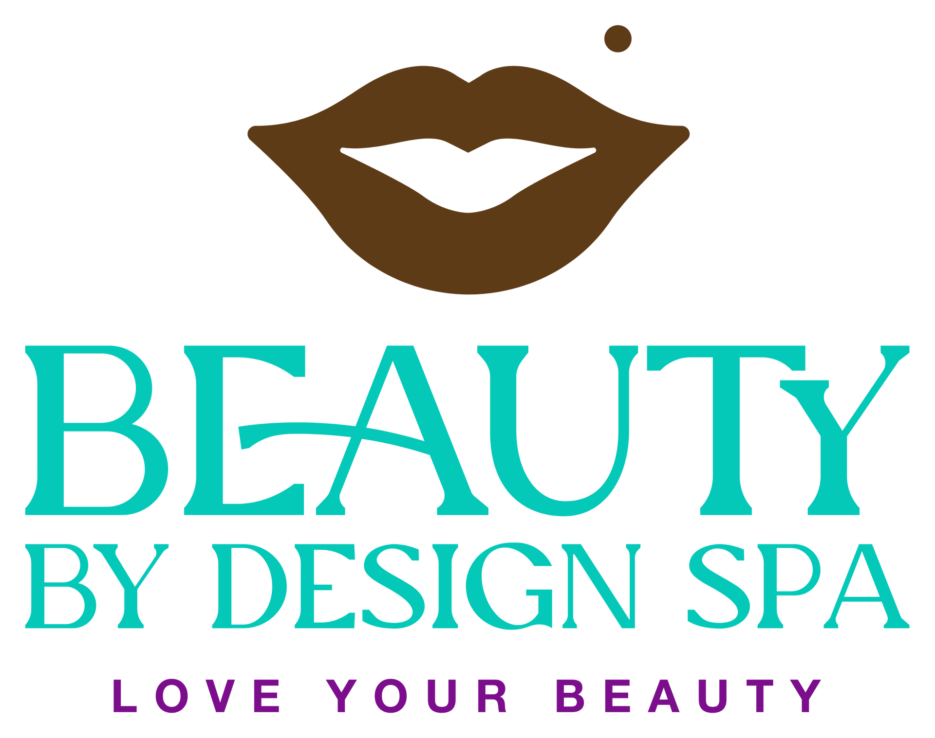 The logo for beauty by design spa love your beauty