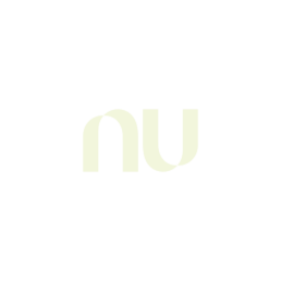 Logotipo "nu" verde claro em um fundo branco.