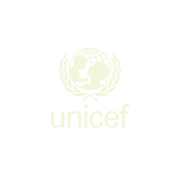Logotipo da UNICEF: globo com mãe e filho, cercados por ramos de oliveira,