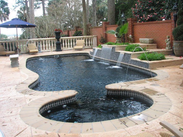 Swimming Pool With Hot Tub — Sandford, NC — Azure Pools & Spas