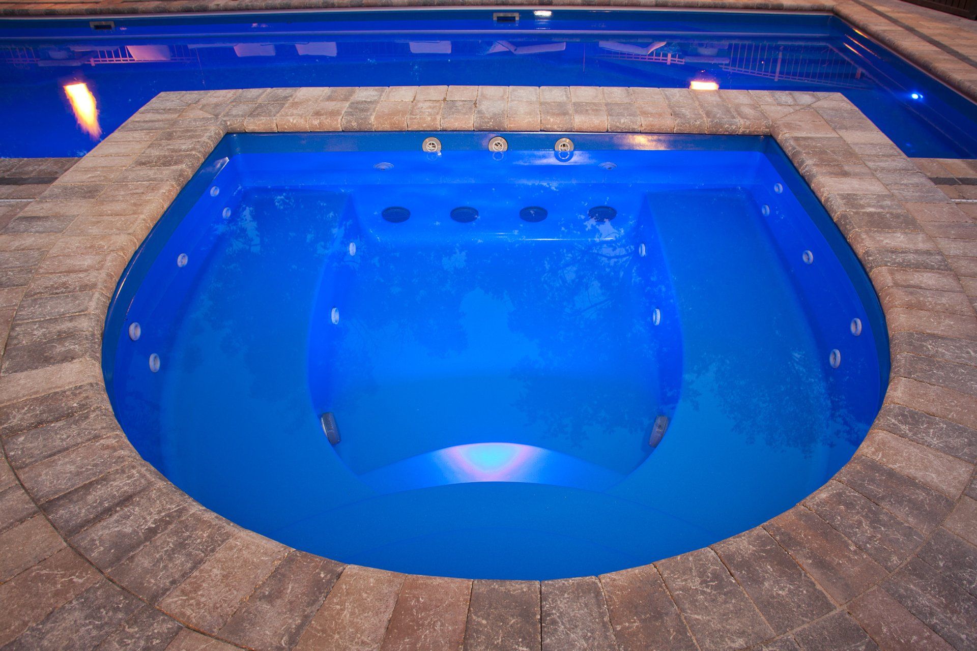 Blue Water In Hot Tub — Sandford, NC — Azure Pools & Spas