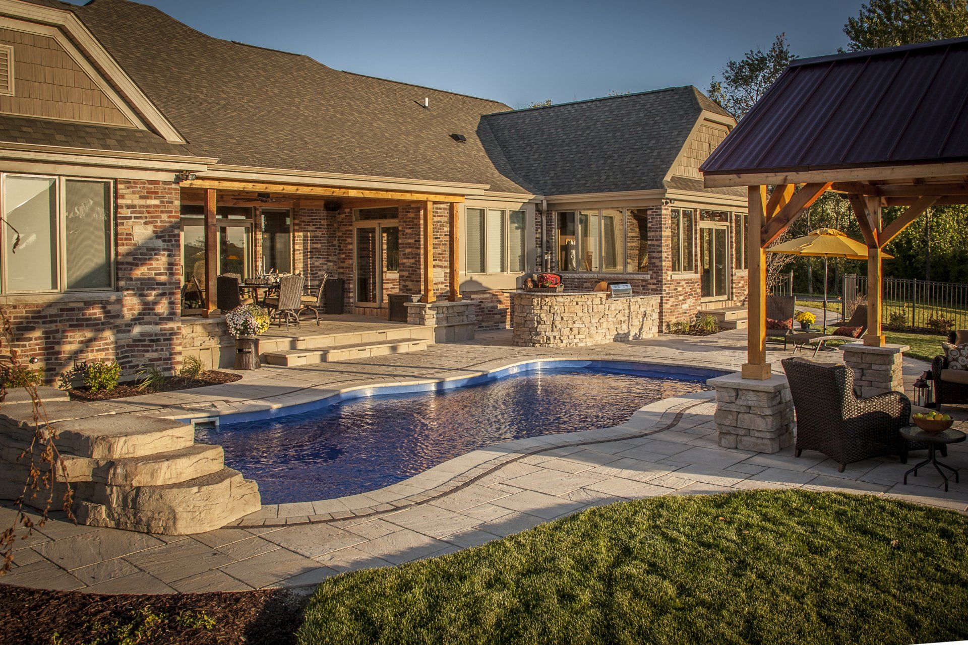 Swimming Pool In The Backyard — Sandford, NC — Azure Pools & Spas
