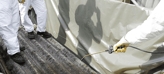 Removing asbestos from a roof