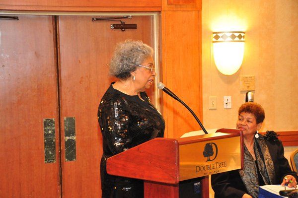 old woman doing speech