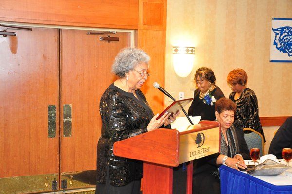 old woman doing speech