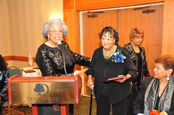 old woman doing speech