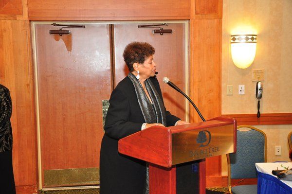 old woman doing speech