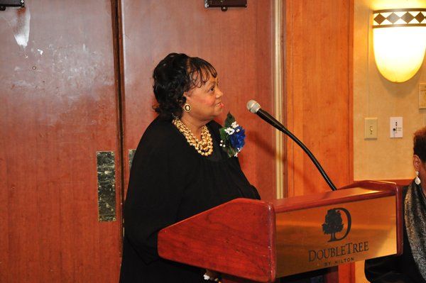 old woman doing speech