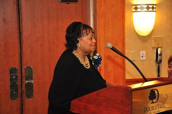 old woman doing speech