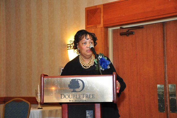 old woman doing speech